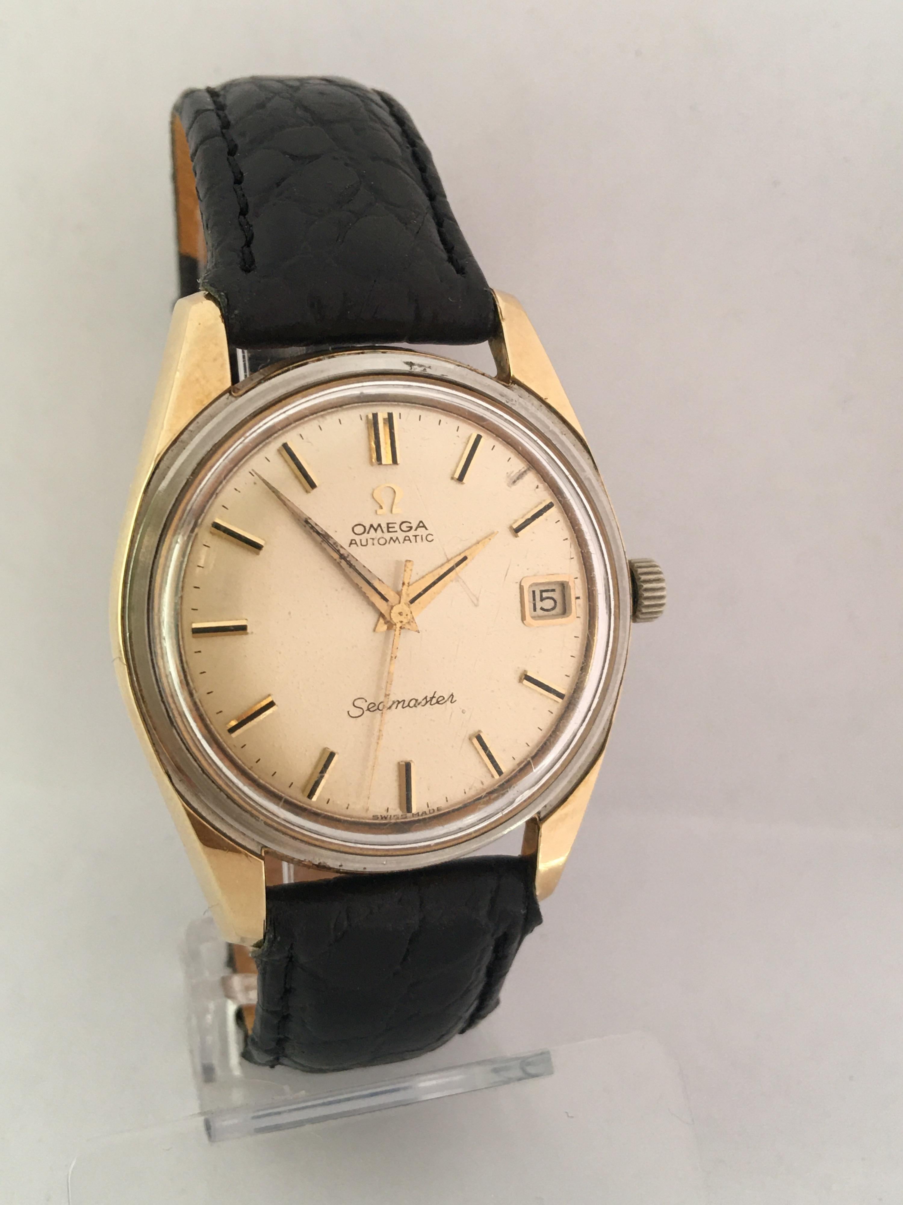 1960s Gold-Plated and Stainless Steel Omega Seamaster Automatic Wristwatch For Sale 12