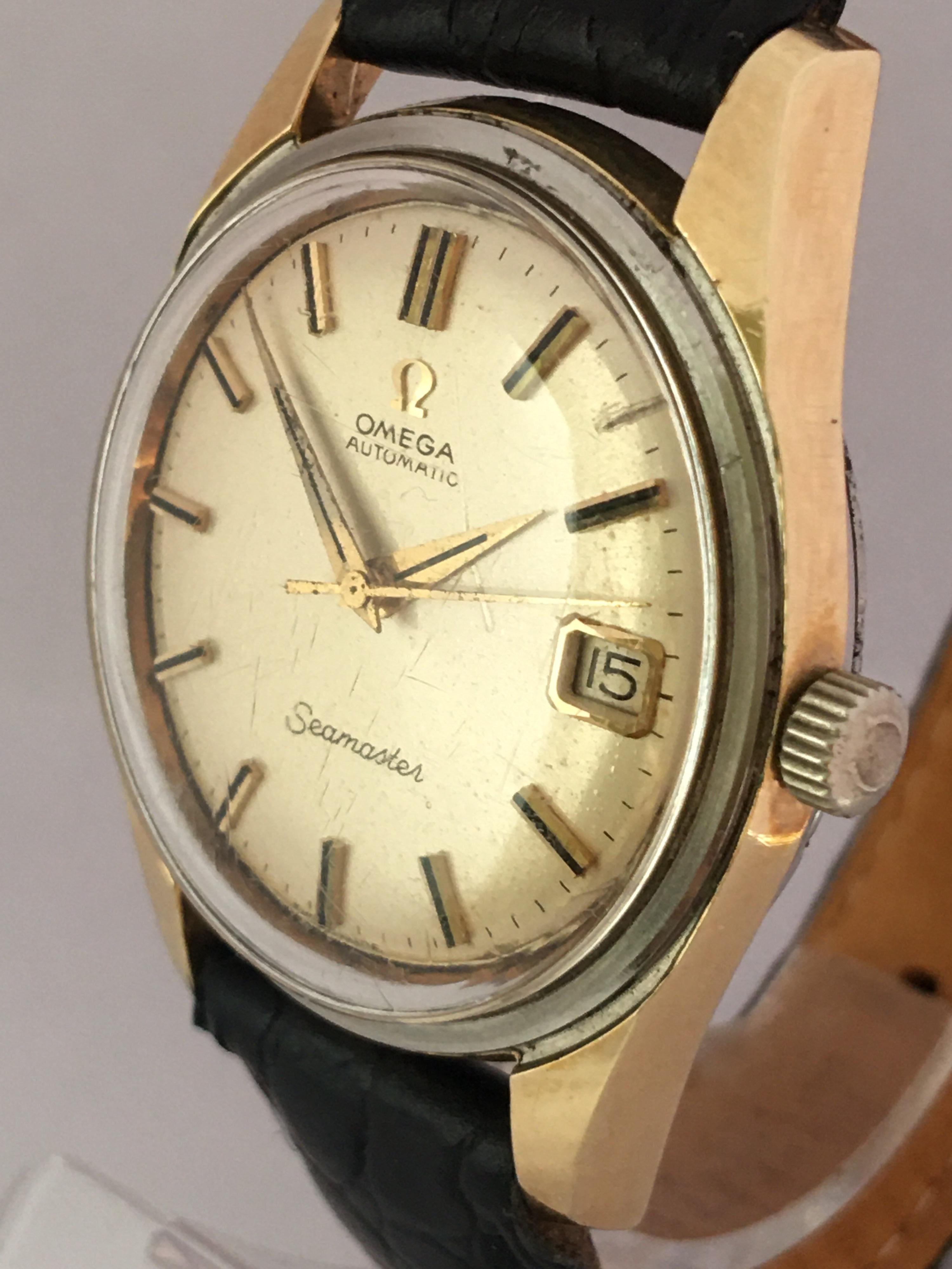 1960s Gold-Plated and Stainless Steel Omega Seamaster Automatic Wristwatch In Good Condition For Sale In Carlisle, GB