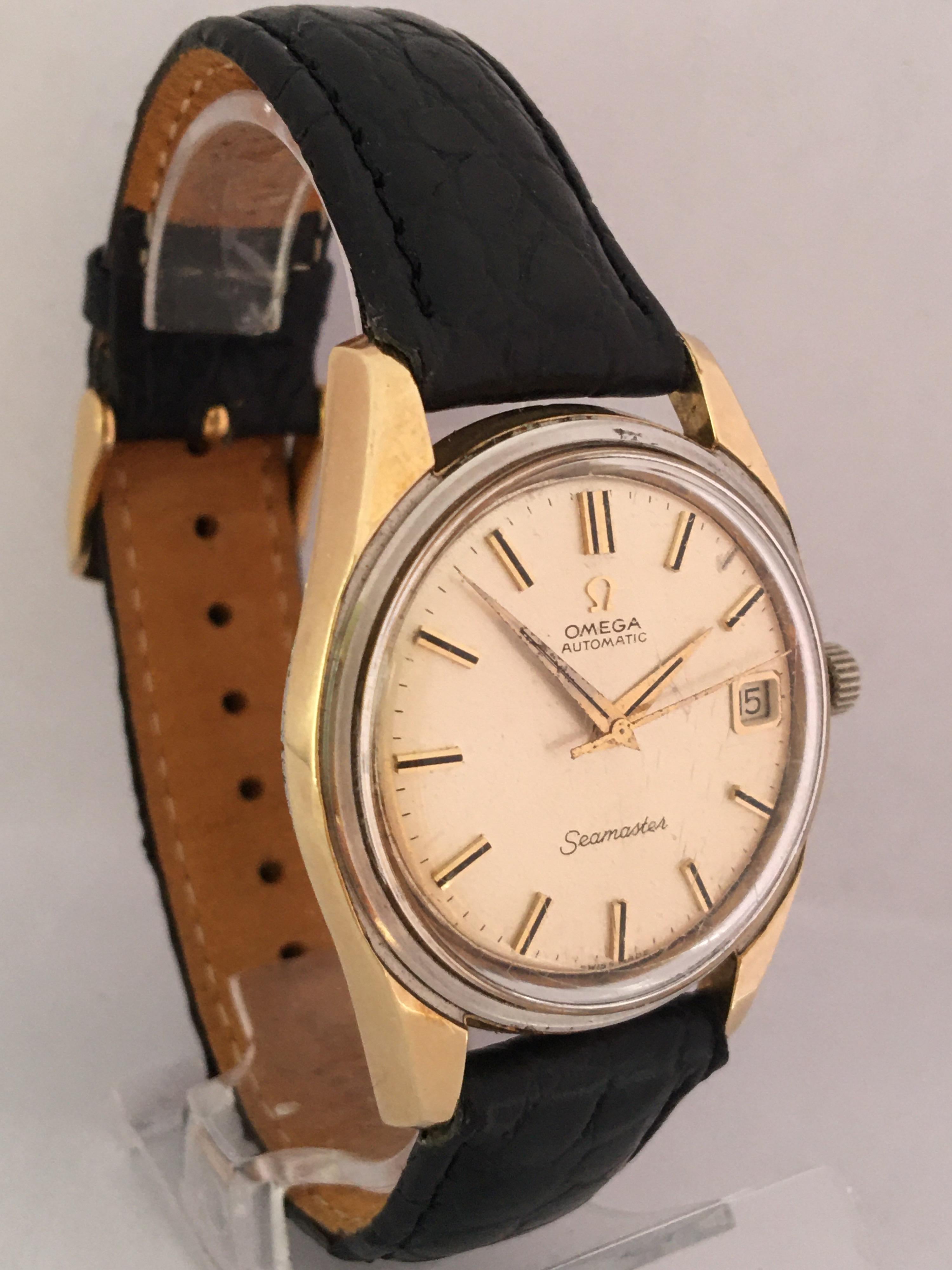 Women's or Men's 1960s Gold-Plated and Stainless Steel Omega Seamaster Automatic Wristwatch For Sale