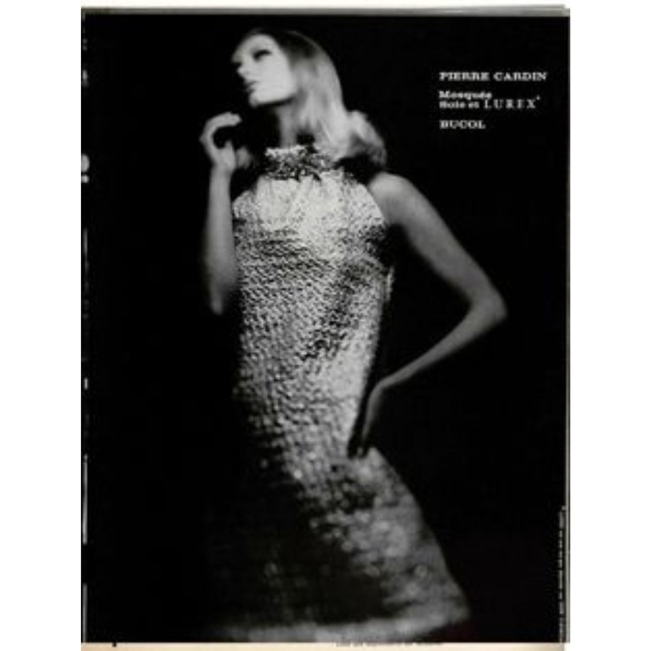 1960s Gold & Silver Sequin Rhinestone Dress possibly Pierre Cardin For Sale 4