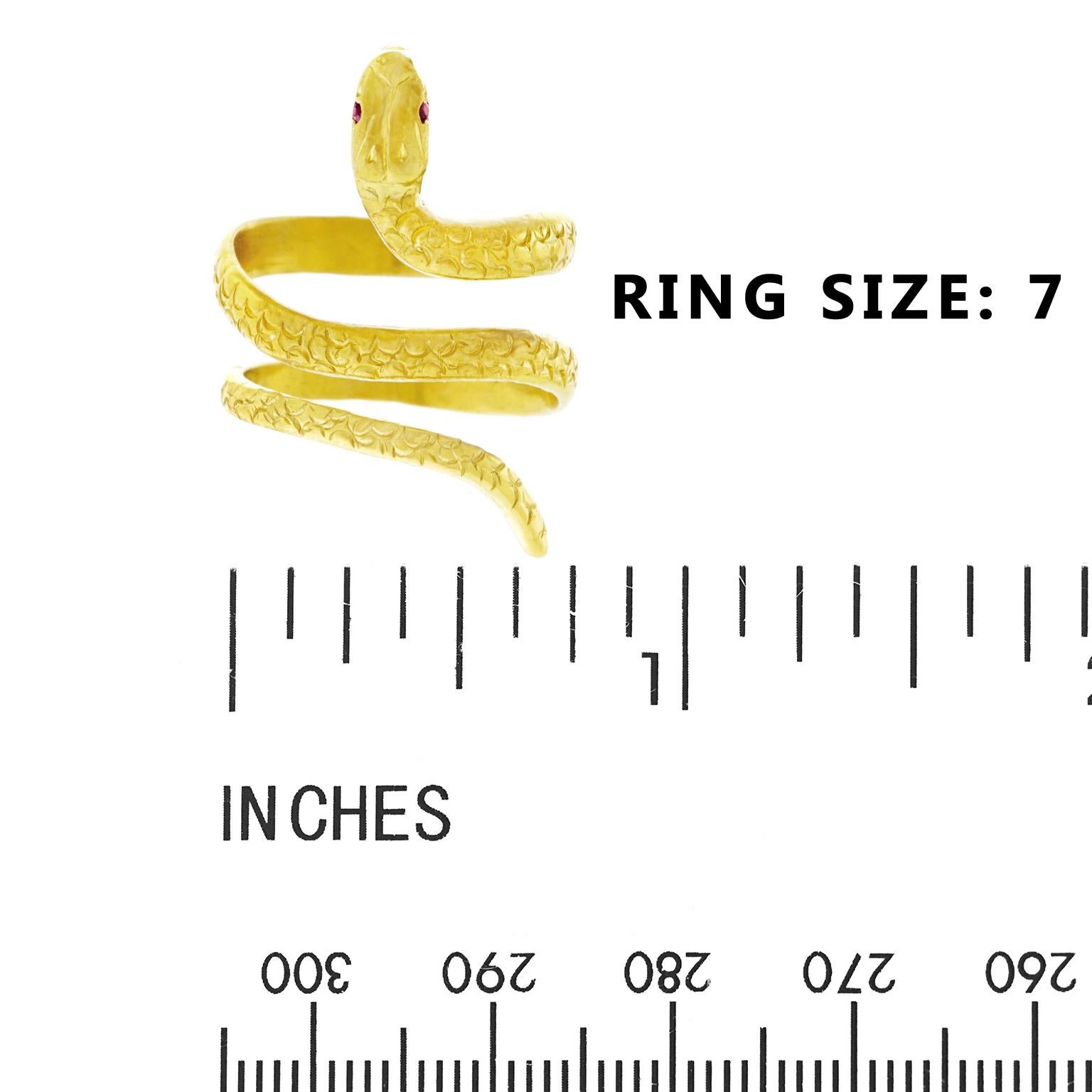 1960s Gold Snake Ring 2