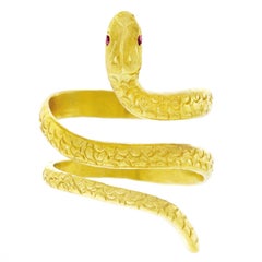 1960s Gold Snake Ring