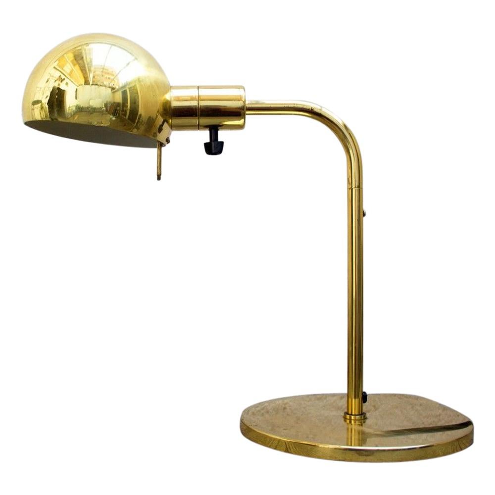 1960s Gold Vintage Table Lamp by Metalarte for Hansen Lamps New York For Sale
