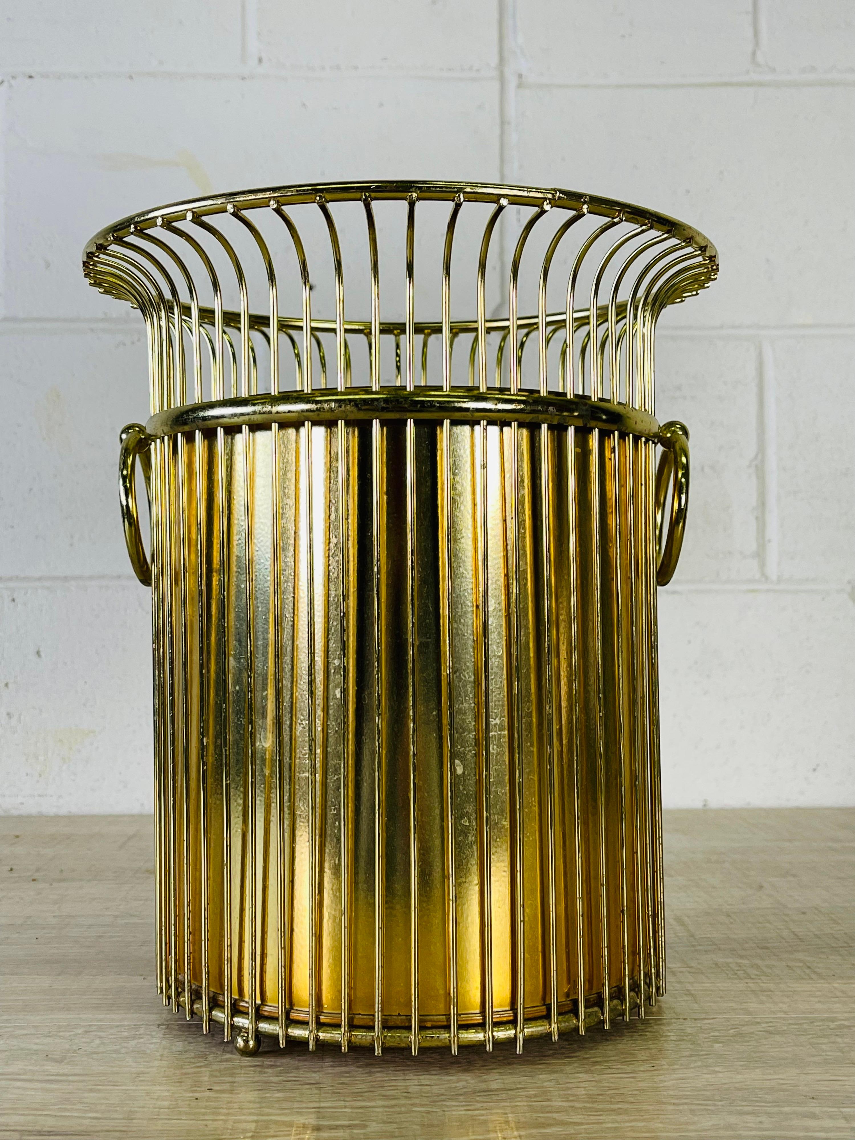gold wire wastebasket