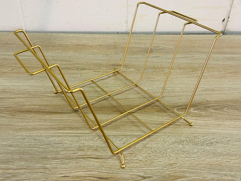 1960s Gold Wire Magazine Rack For Sale at 1stDibs