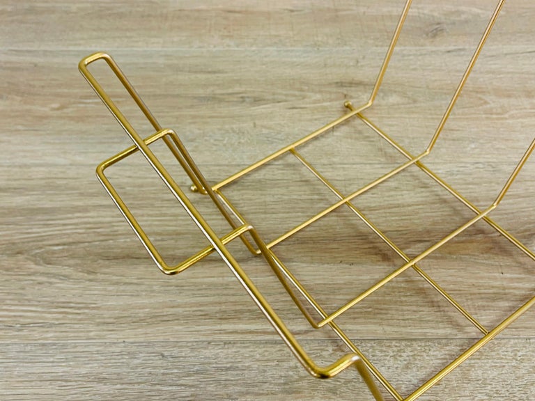 1960s Gold Wire Magazine Rack For Sale at 1stDibs