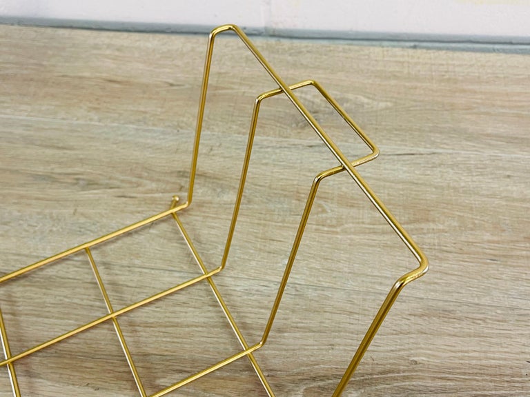 1960s Gold Wire Magazine Rack For Sale at 1stDibs