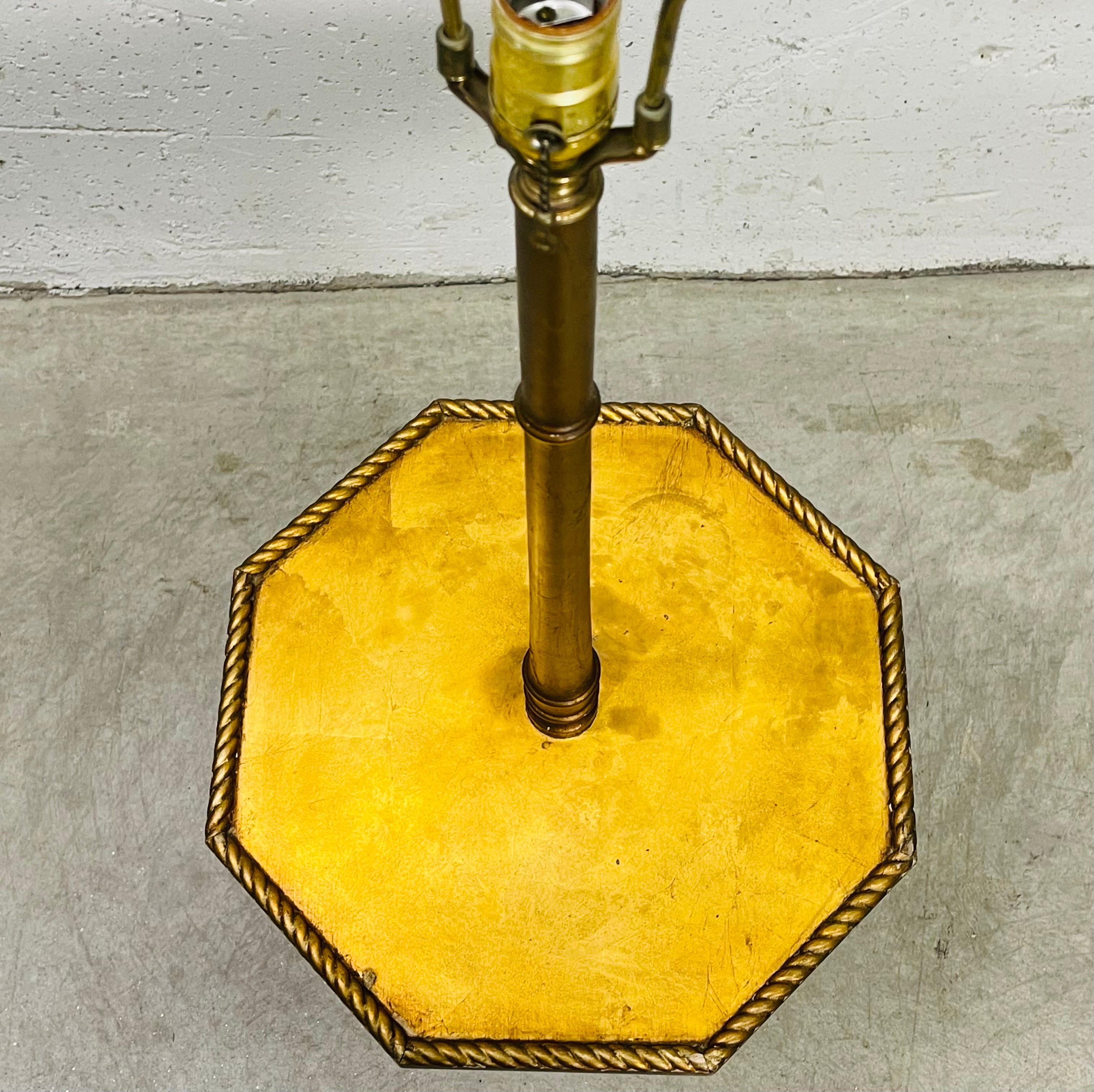 1960s Gold Wood Floor Lamp For Sale 2