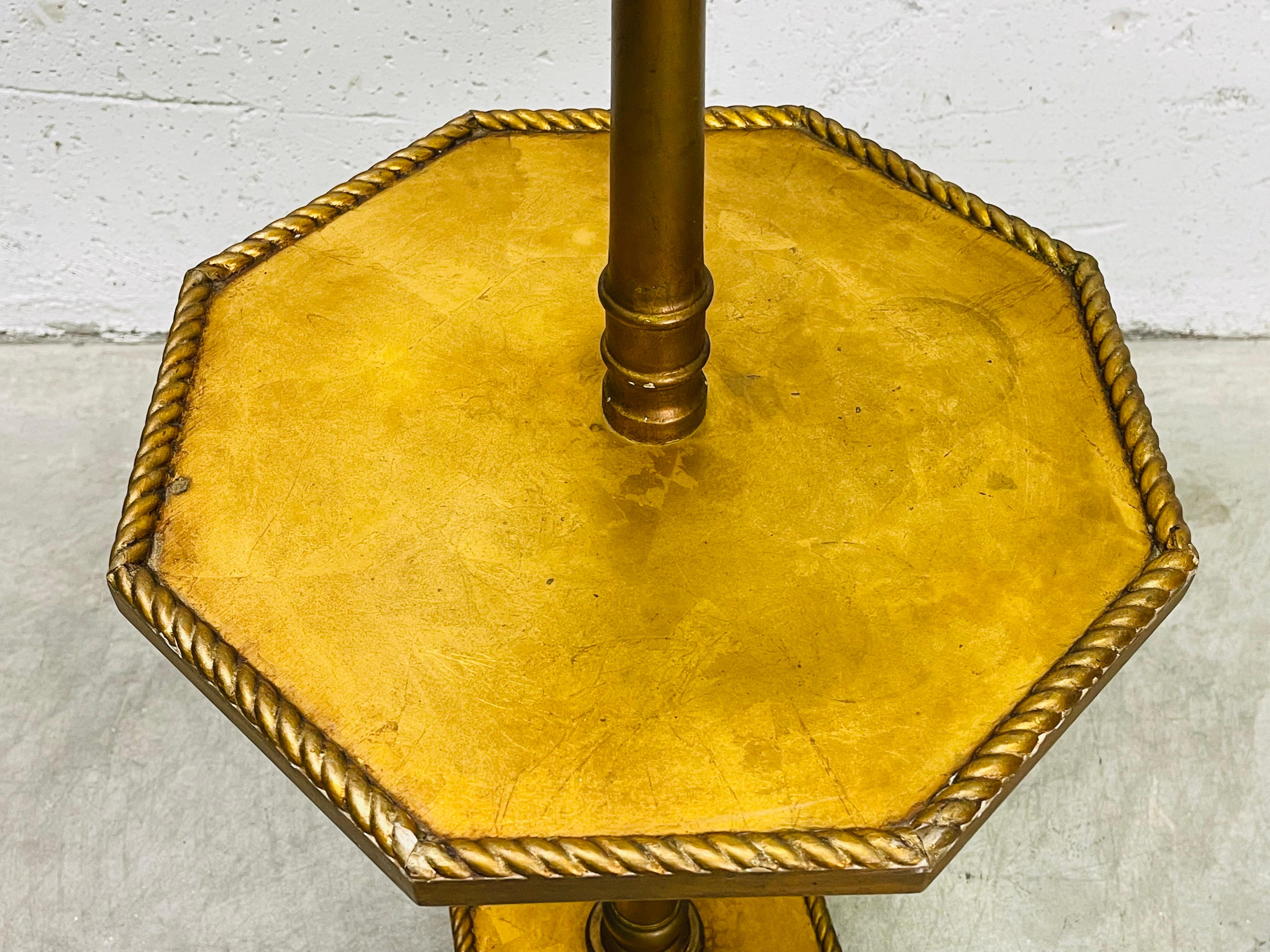1960s Gold Wood Floor Lamp In Good Condition For Sale In Amherst, NH