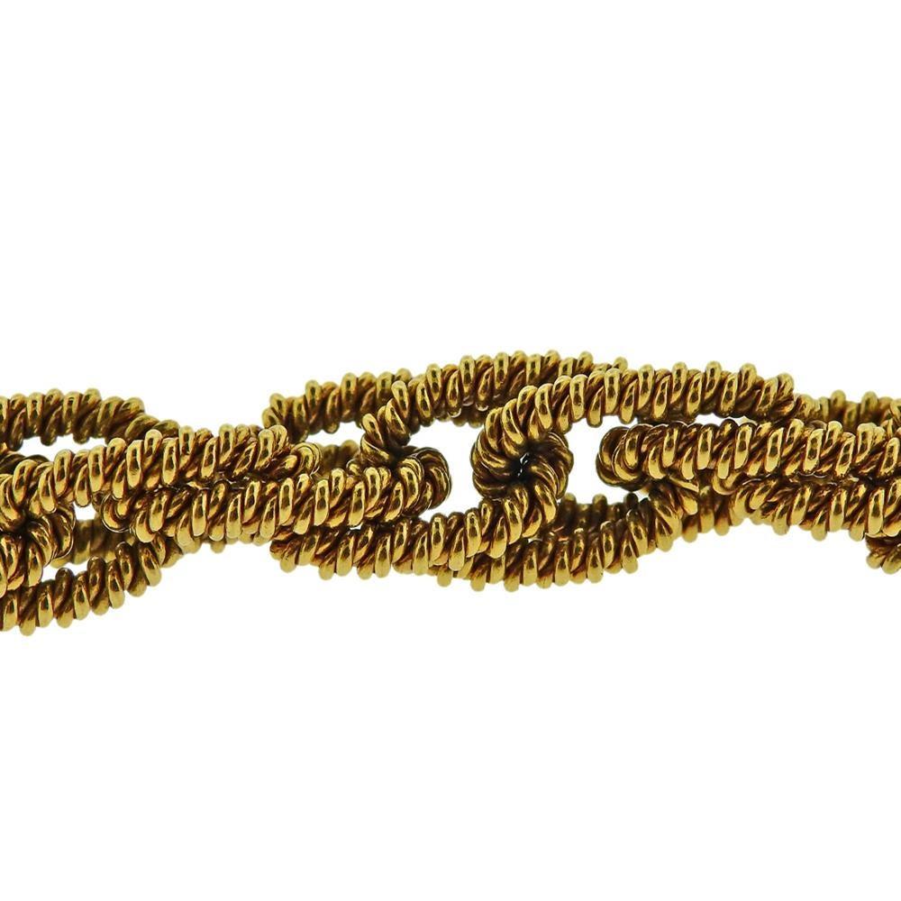 1960s Gold Woven Link Bracelet In Excellent Condition For Sale In New York, NY