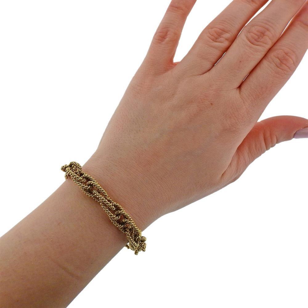 1960s Gold Woven Link Bracelet For Sale 1