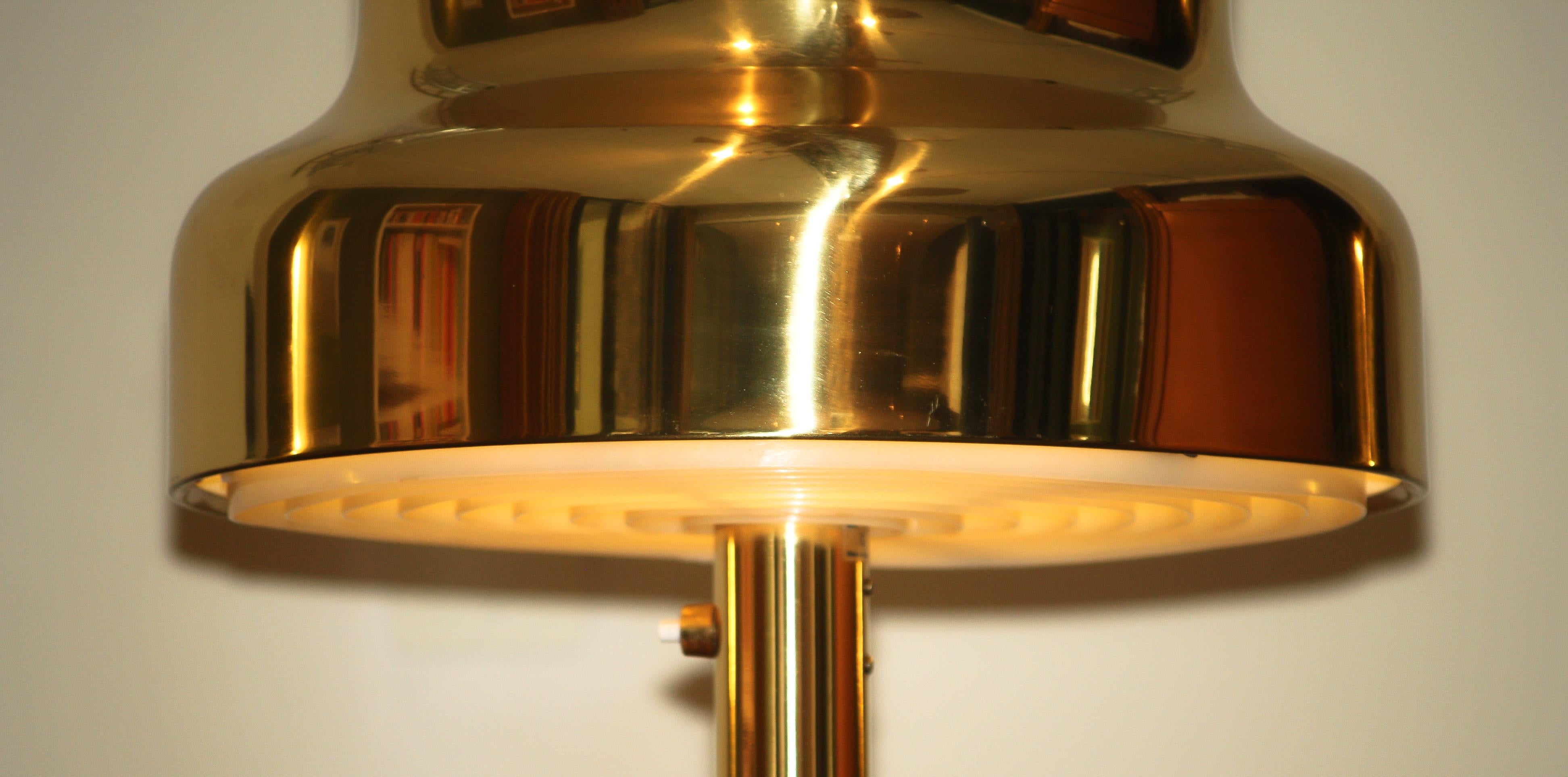 1960s, Golden / Brass Floor and Table Lamp by Anders Pehrson 