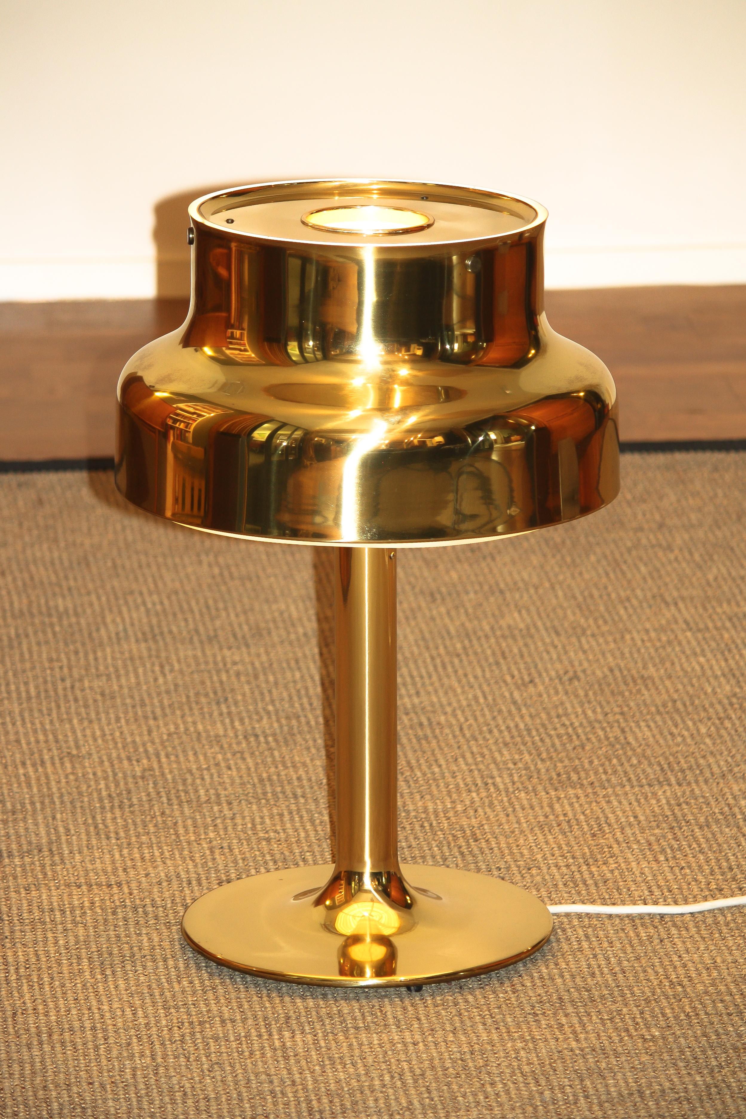 1960s, Golden / Brass Floor and Table Lamp by Anders Pehrson 