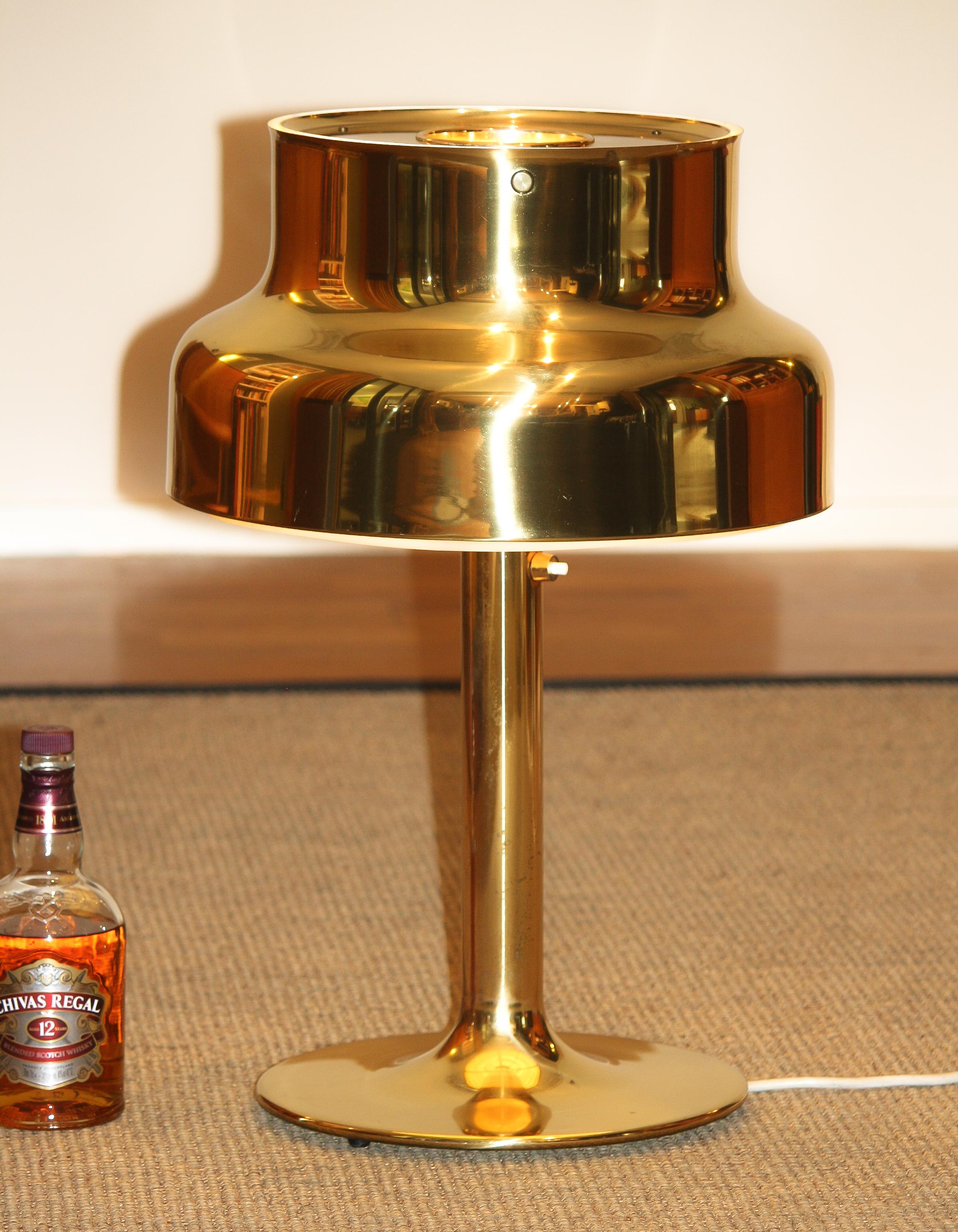 1960s, Golden / Brass Floor and Table Lamp by Anders Pehrson 