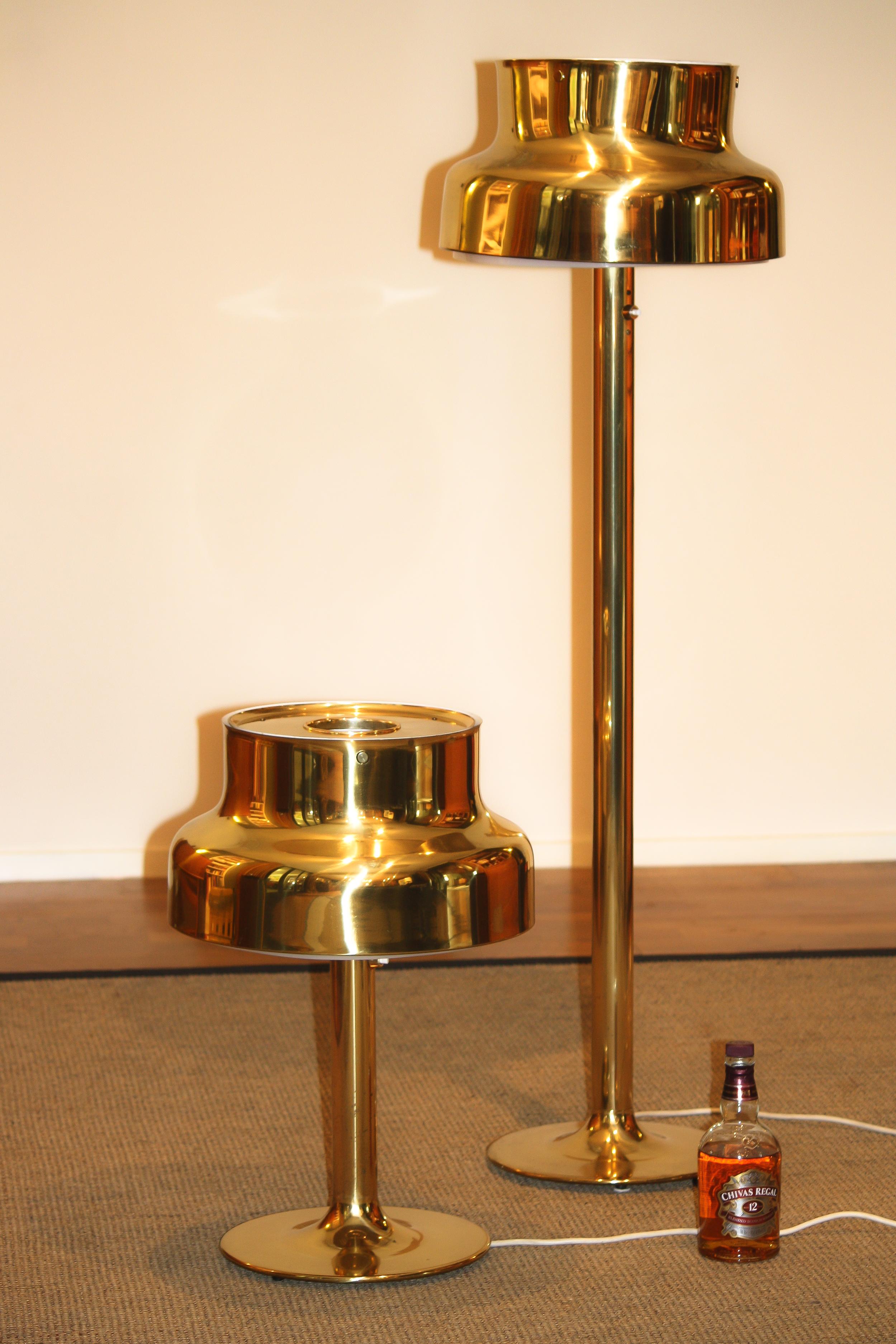 Mid-Century Modern 1960s, Golden / Brass Floor and Table Lamp by Anders Pehrson 