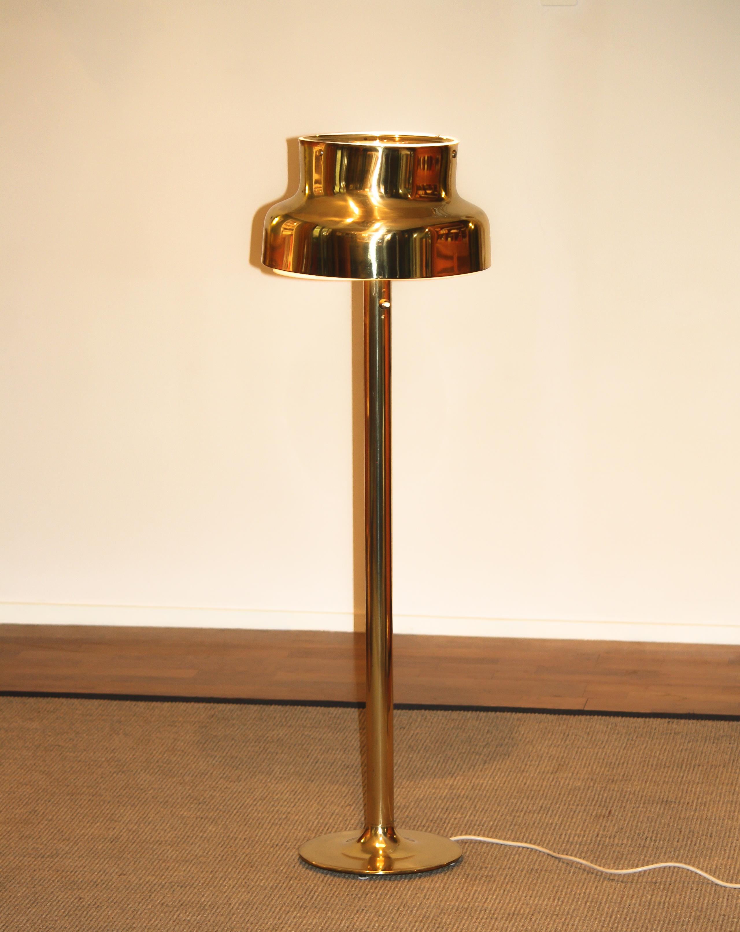 Swedish 1960s, Golden / Brass Floor and Table Lamp by Anders Pehrson 