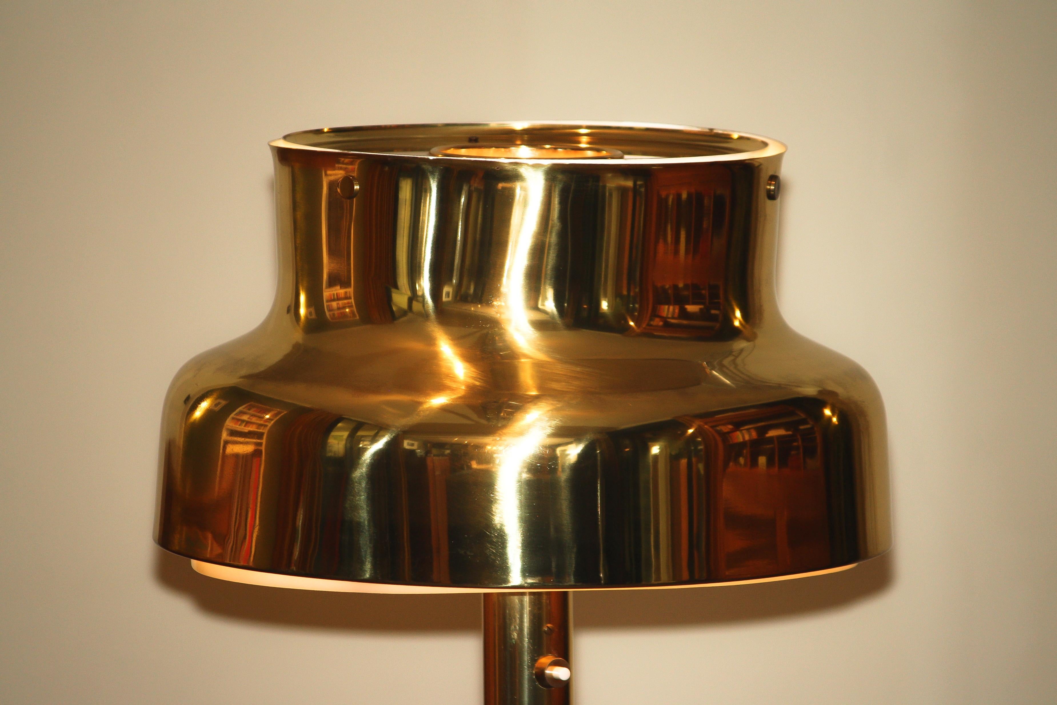 1960s, Golden / Brass Floor and Table Lamp by Anders Pehrson 