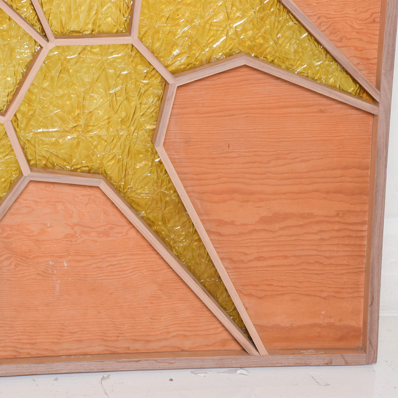 1960s Modern Sunburst Custom Room Divider Screen Wood Door Panel mediados del siglo XX en venta