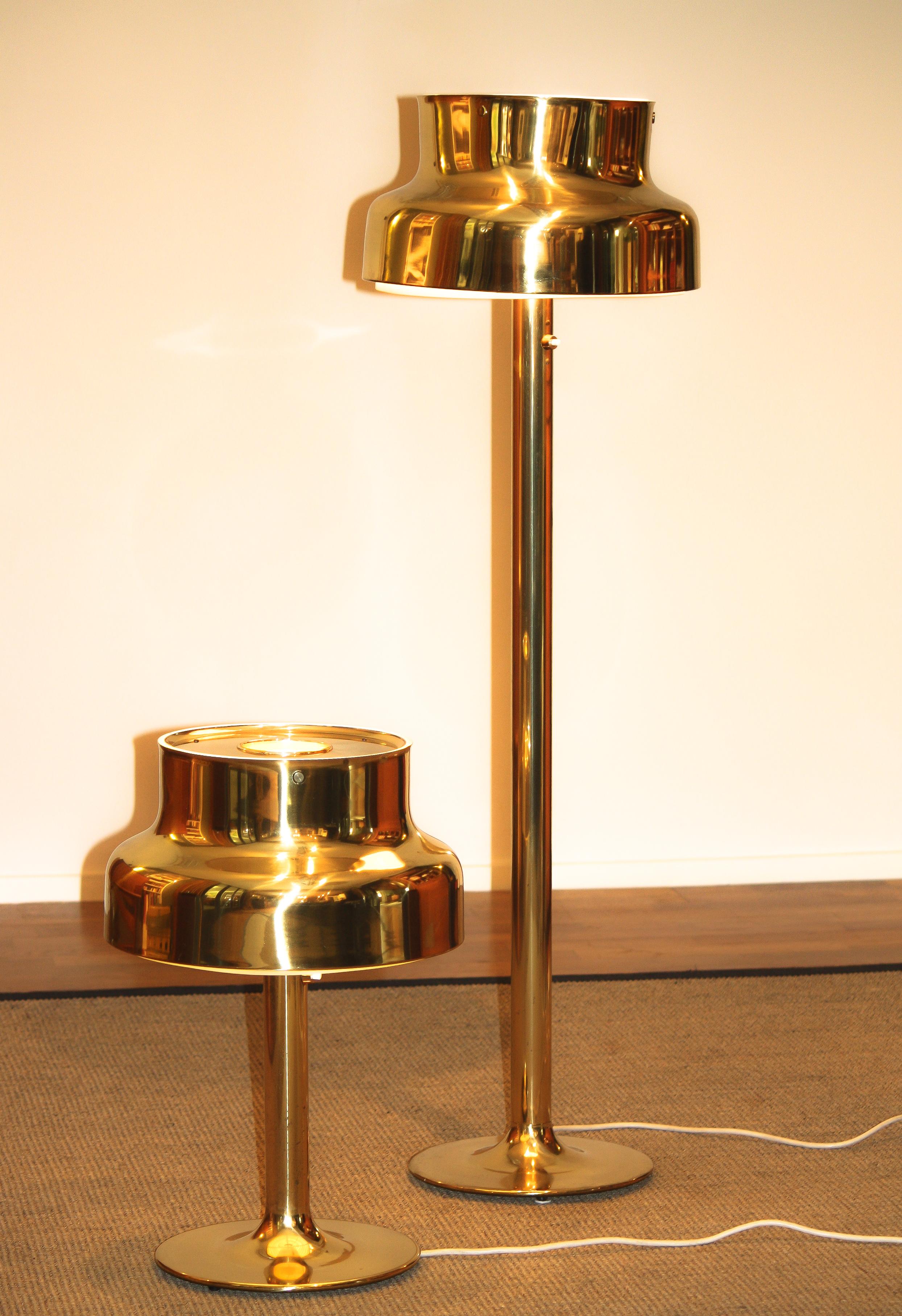 1960s Golden or Brass Floor Lamp by Anders Pehrson ‘Bumling’ for Ateljé Lyktan 3