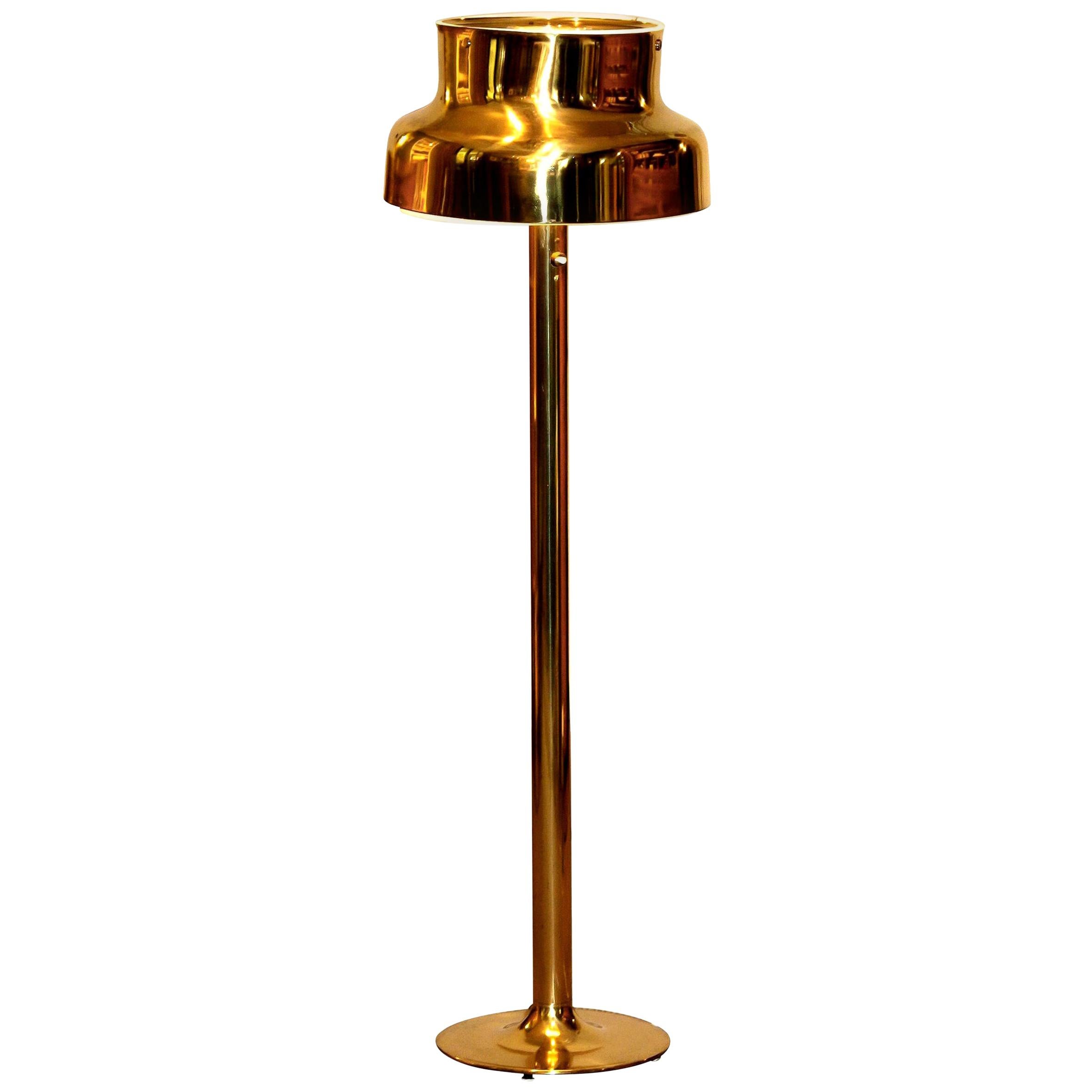 1960s Golden or Brass Floor Lamp by Anders Pehrson ‘Bumling’ for Ateljé Lyktan