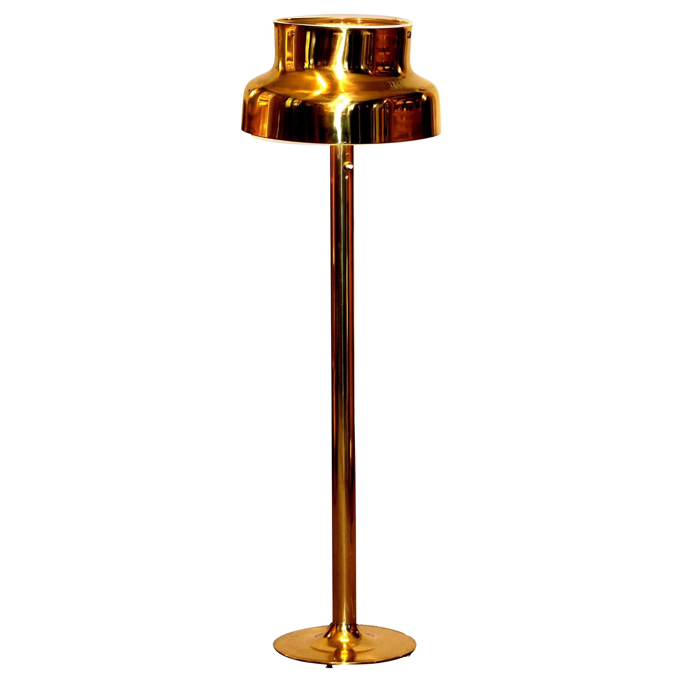 1960s Golden or Brass Floor Lamp by Anders Pehrson ‘Bumling’ for Ateljé Lyktan