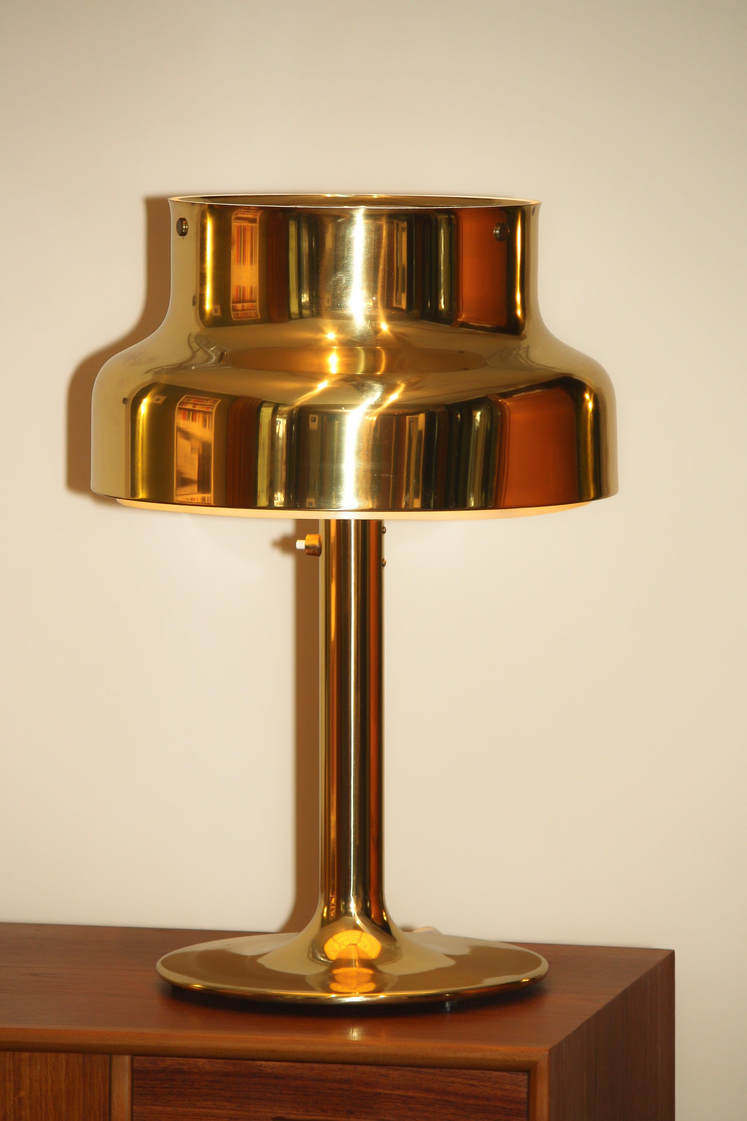 Swedish 1960s, Golden or Brass Table Lamp by Anders Pehrson 