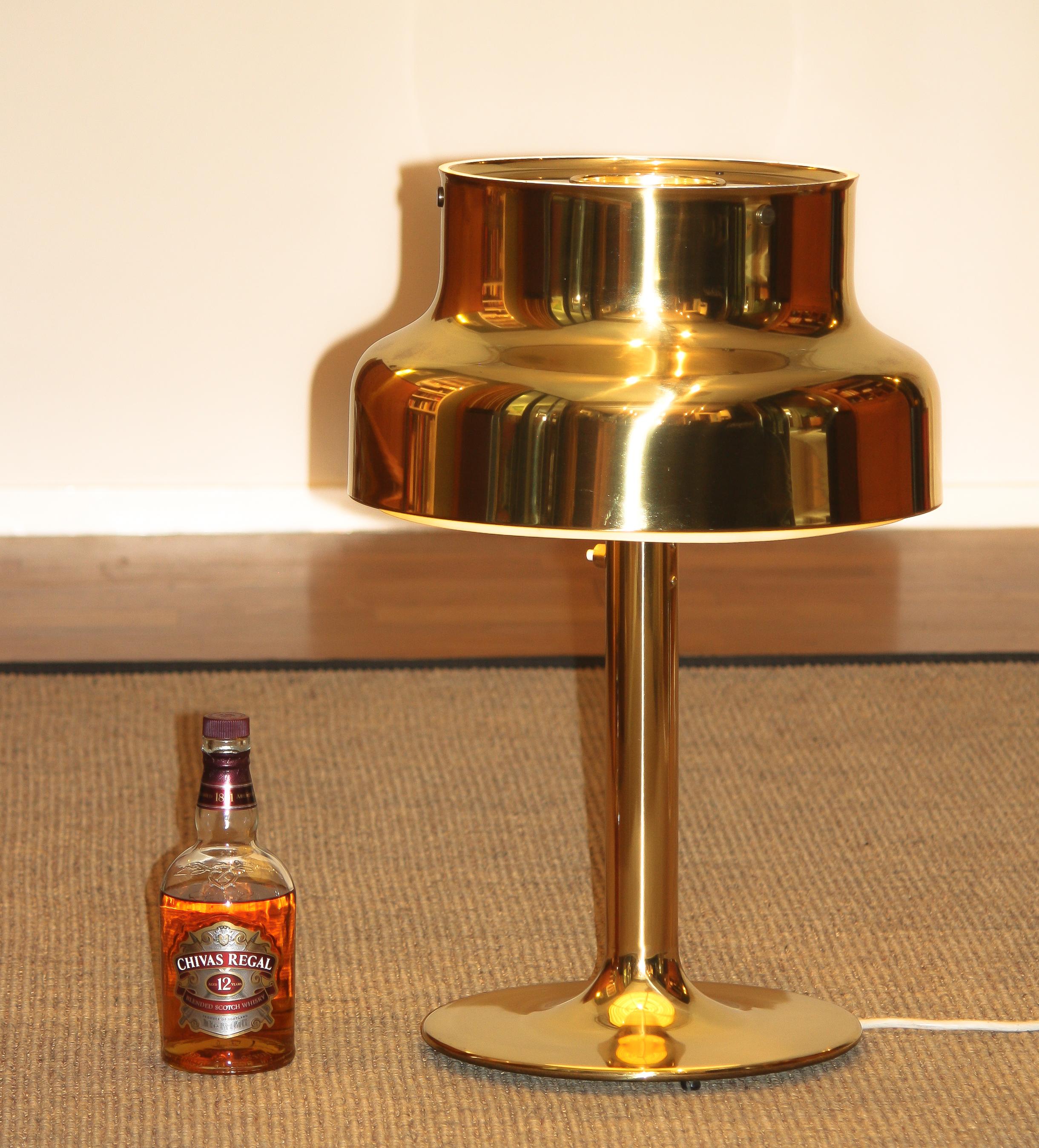 1960s, Golden or Brass Table Lamp by Anders Pehrson 
