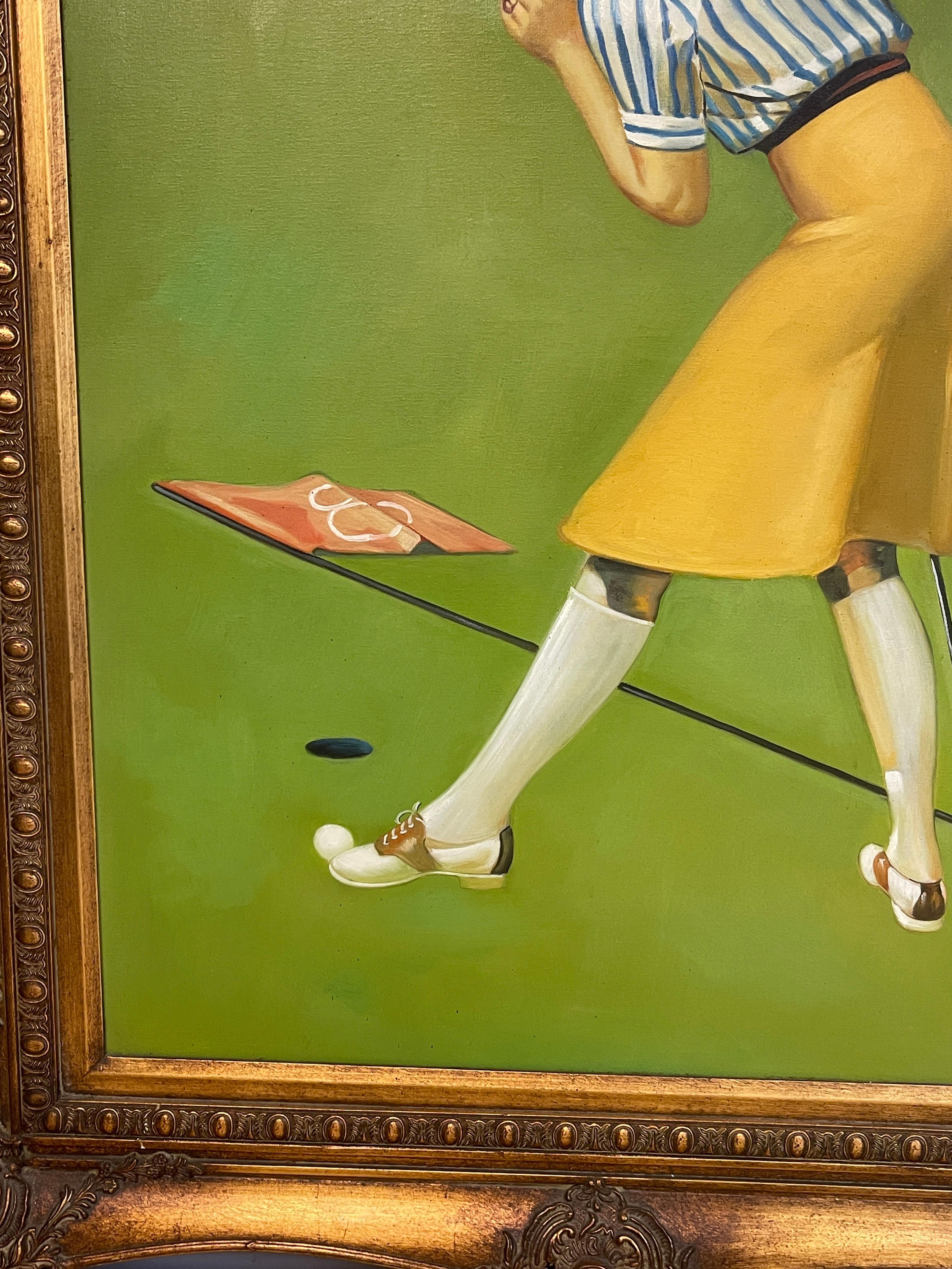 Mid-Century Modern 1960s Golf Pinup '8th Hole' by Roberto Moya  For Sale