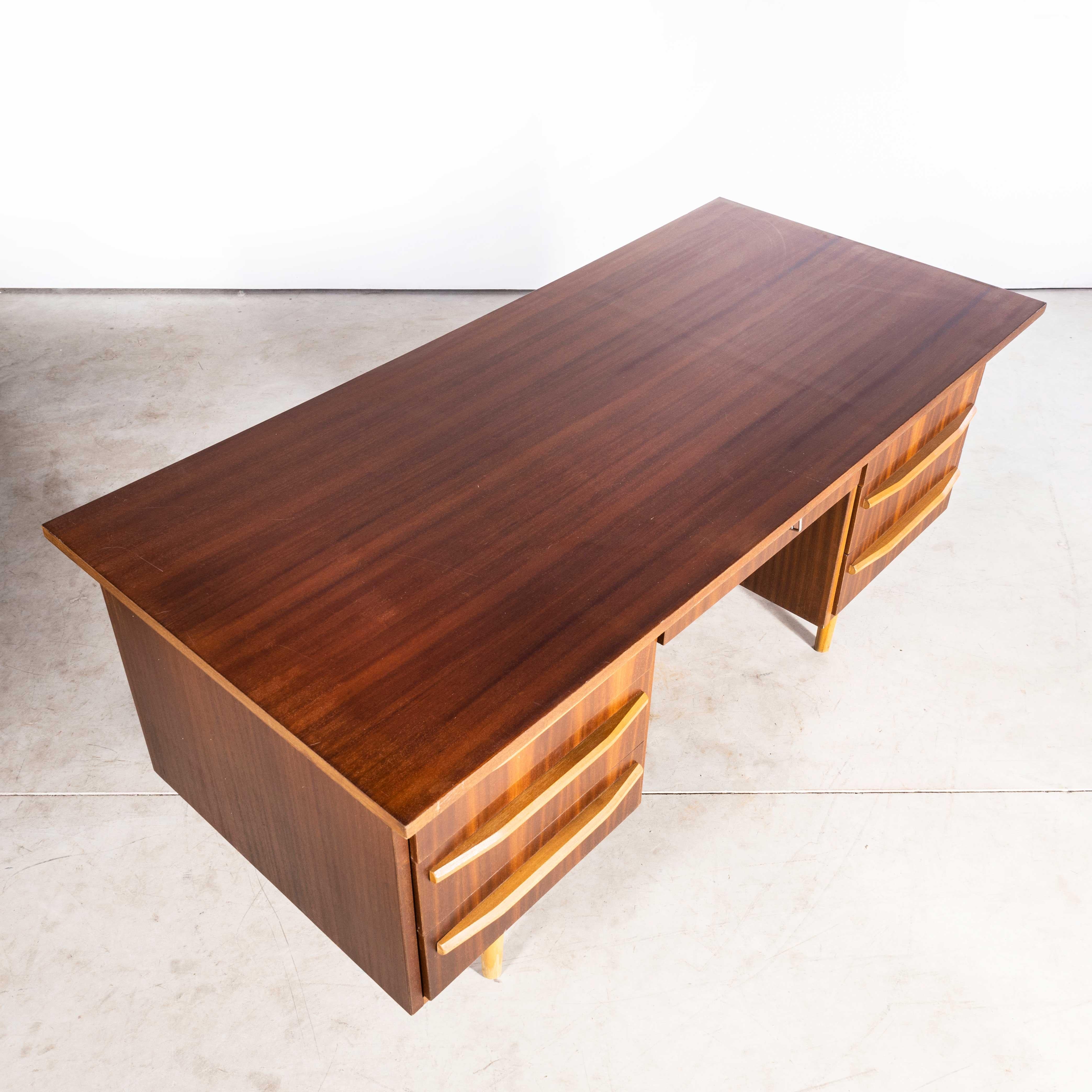 Wood 1960s Good Sized Honey Sapele Desk - Nabytek Czech