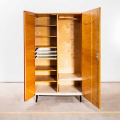 1960's Good Sized Mid Century Red Door Open Wardrobe - UP Zavody