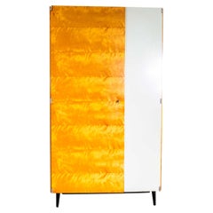 Vintage 1960
s Good Sized Mid Century White Door Open Wardrobe - UP Zavody