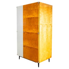 1960er Jahre Gute Größe Mid Century White Door Shelved Wardrobe - UP Zavody