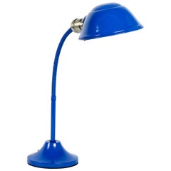 white gooseneck desk lamp Vintage 1960s Gooseneck Desk Lamp Refinished in Royal Blue