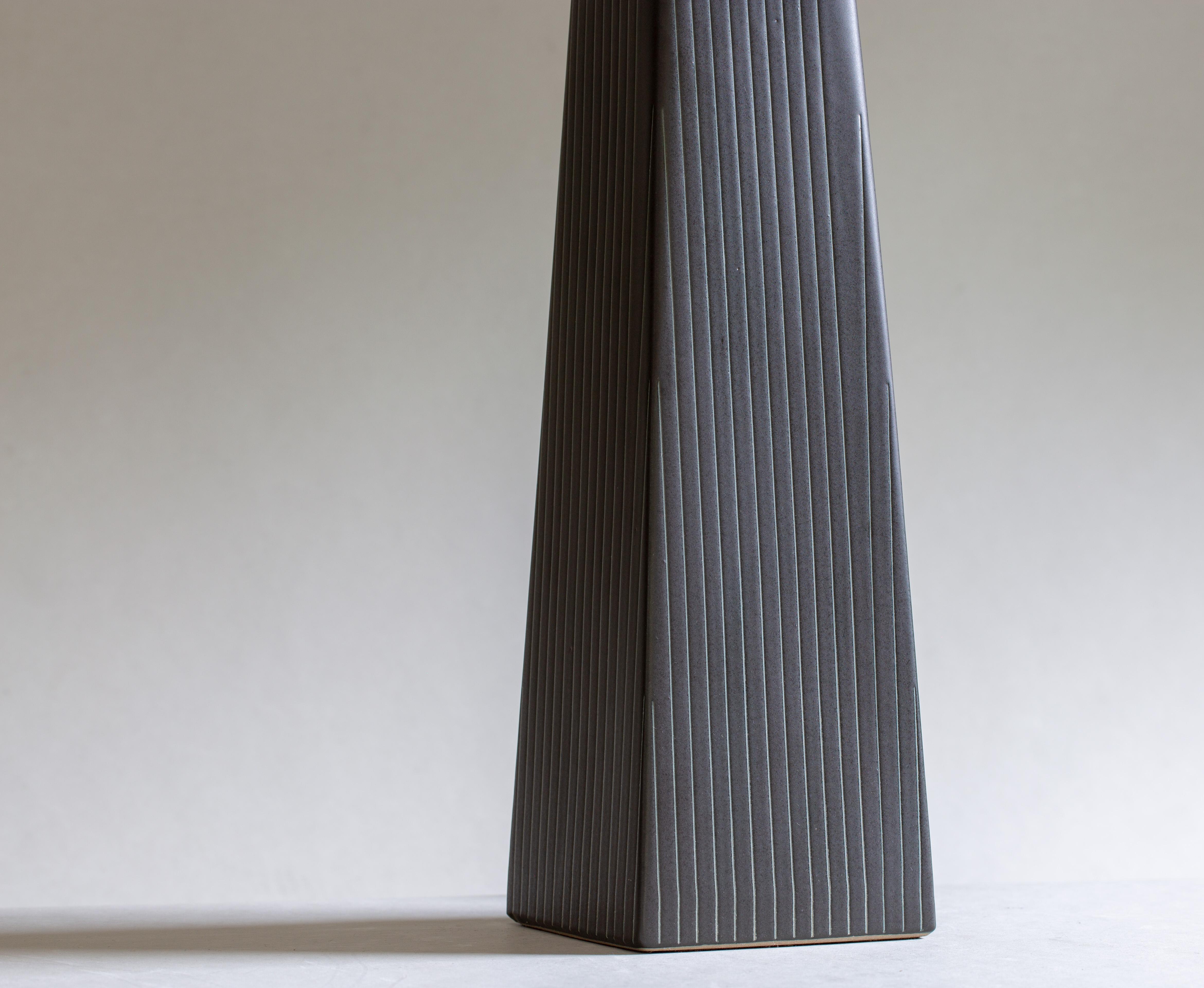 Ceramic 1960s Gordon and Jane Martz Geometric Table Lamp M216 for Marshall Studios Gray