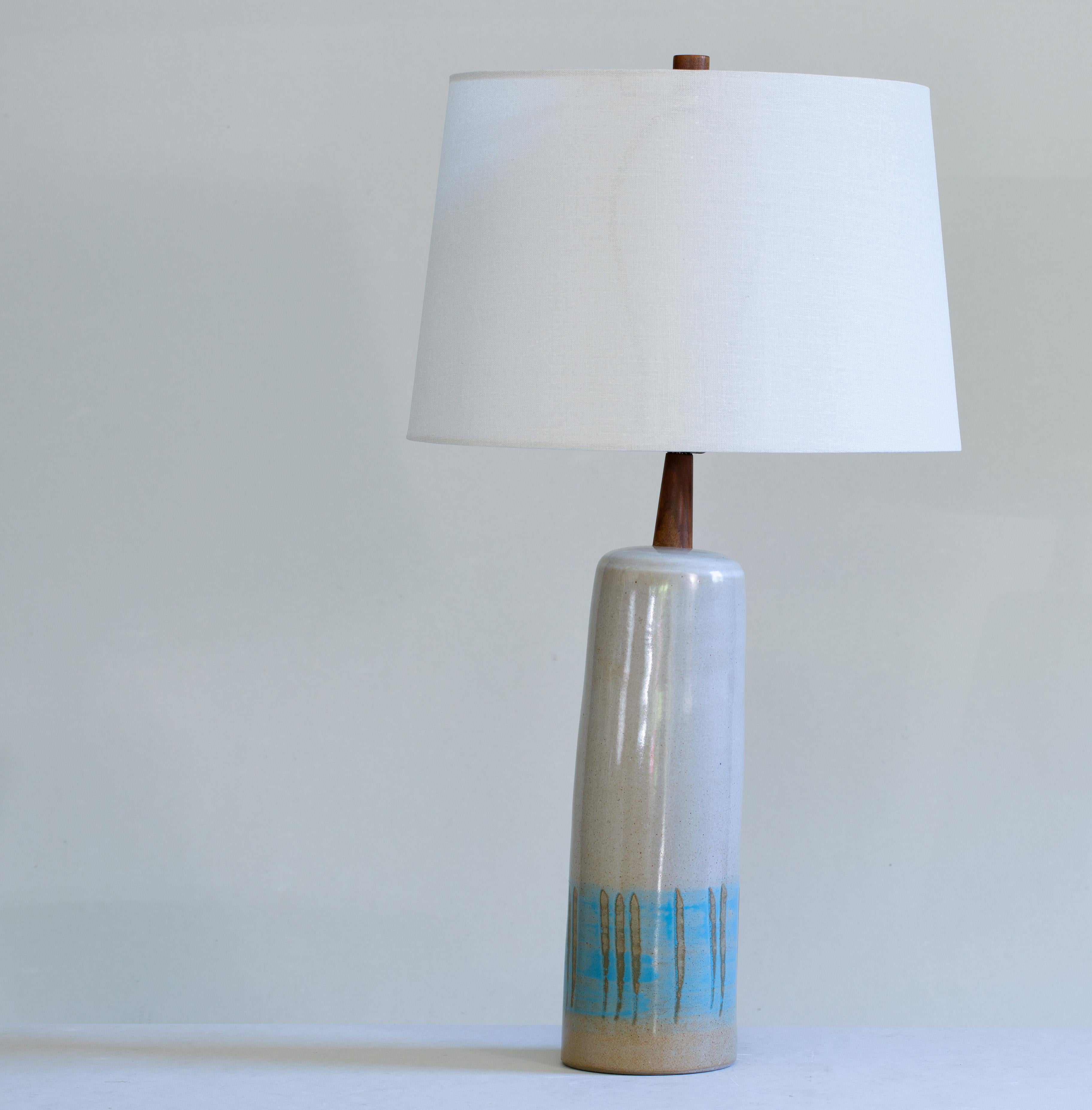 1960s Gordon and Jane Martz Table lamp M41 for Marshall Studios Gray white blue 1