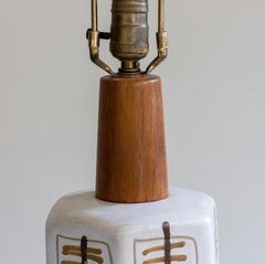 1960s Gordon Jane Martz Geometric Incised Table Lamp M104 for Marshall Studios