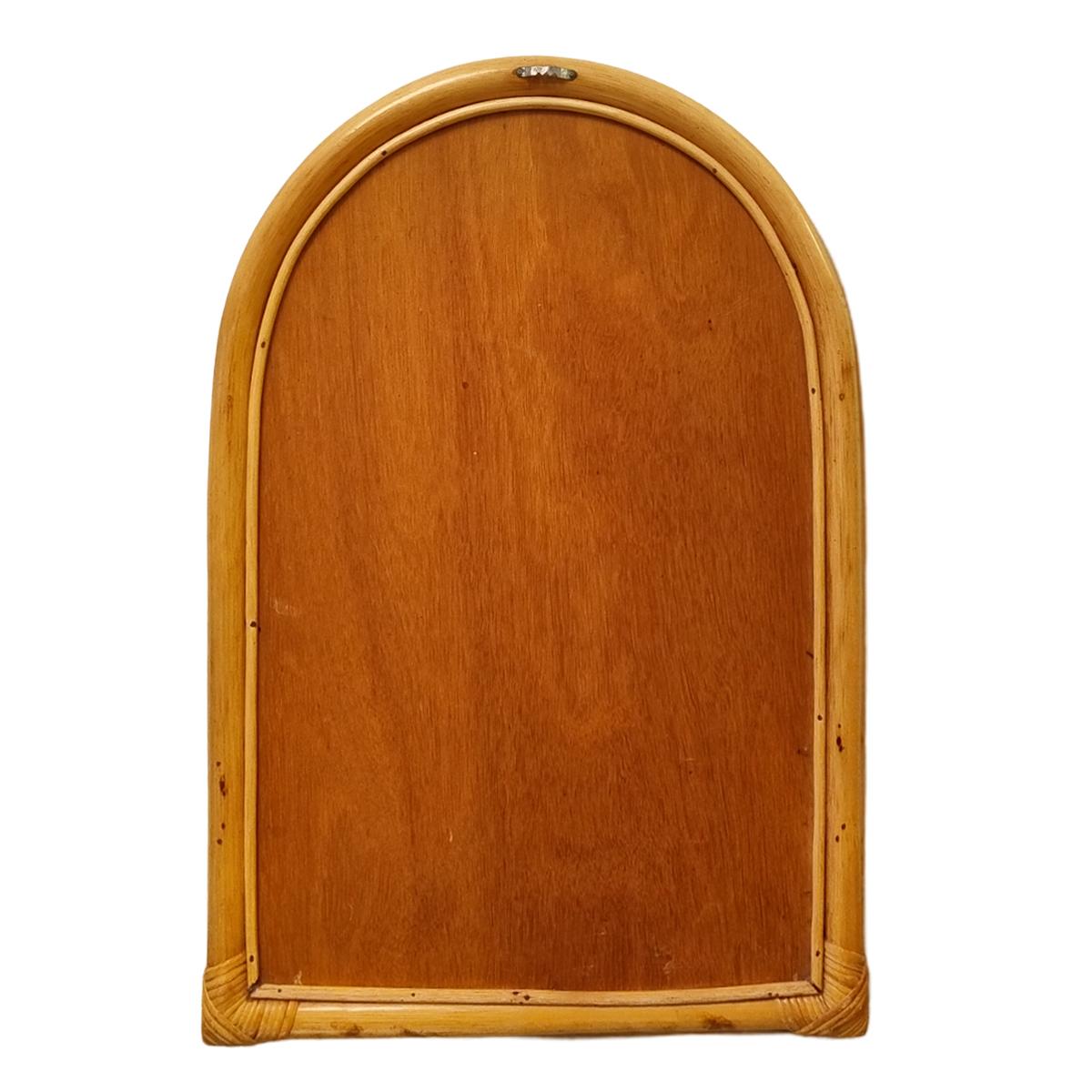 Mid-Century moderno 1960 Splendido specchio e console in bambù e rattan. Prodotto in Italia in vendita