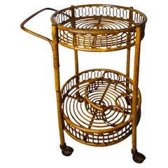 Magnifique chariot de service en bambou des années 1960 par Franco Albini.
