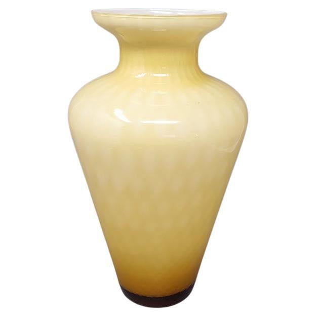 1960s Gorgeous Beige by Ca dei Vetrai Vase in Murano Glass, Made in Italy