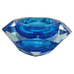 1960s Gorgeous Big Blue Bowl or Catchall Designed by Flavio Poli for Seguso