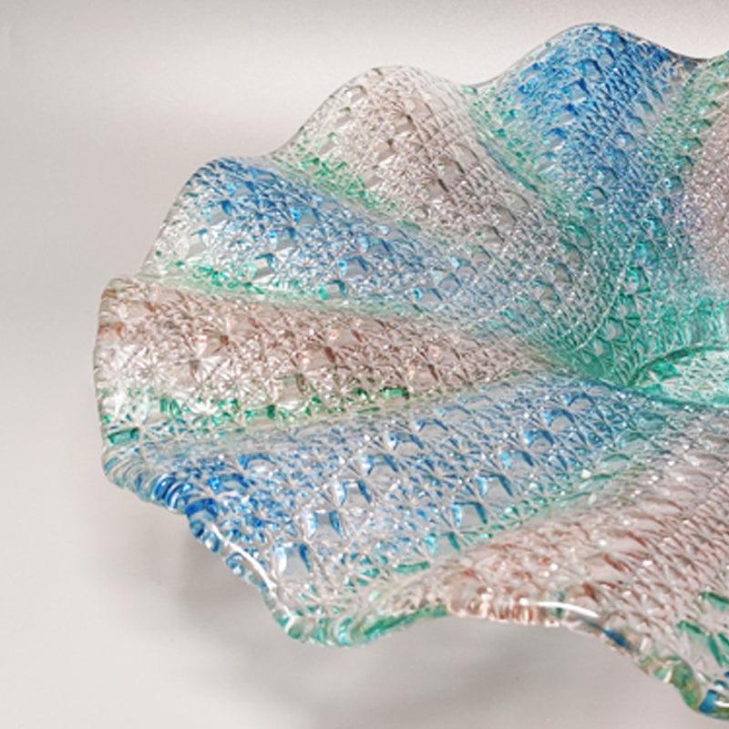 1960s Gorgeous Big Blue, Pink and Green Centerpiece in Murano Glass by Linea Art In Excellent Condition For Sale In Milano, IT