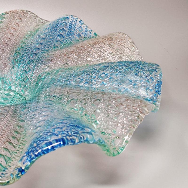Mid-20th Century 1960s Gorgeous Big Blue, Pink and Green Centerpiece in Murano Glass by Linea Art For Sale