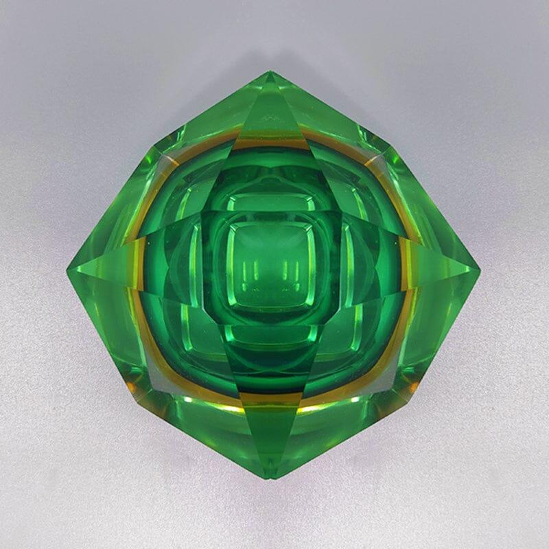 1960s Gorgeous Big Green Ashtray or Catchall by Flavio Poli for Seguso In Excellent Condition In Milano, IT