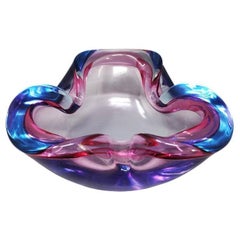 1960s Gorgeous Blue and Pink Ashtray or Catchall by Flavio Poli