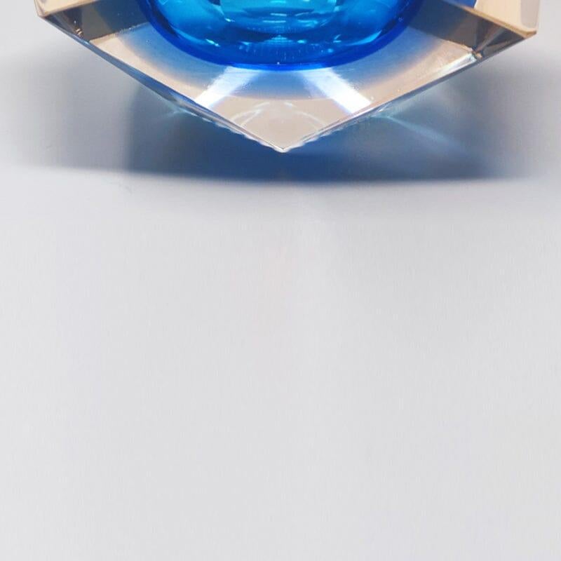 Murano Glass 1960s Gorgeous Blue Ashtray or Catchall by Flavio Poli for Seguso. For Sale