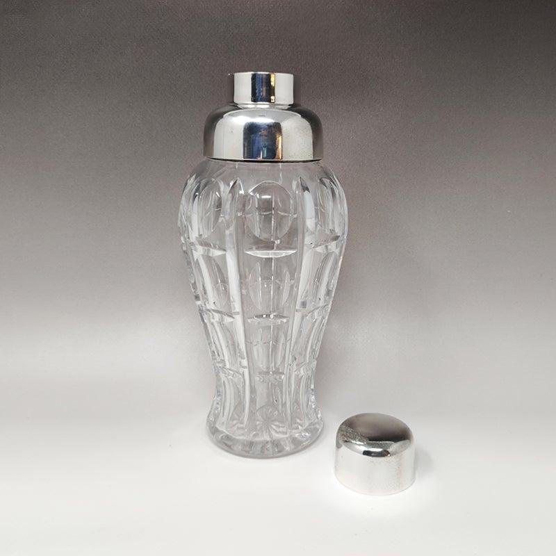 Mid-Century Modern 1960s Gorgeous Bohemian Cut Crystal Cocktail Shaker by Masini. Made in Italy For Sale