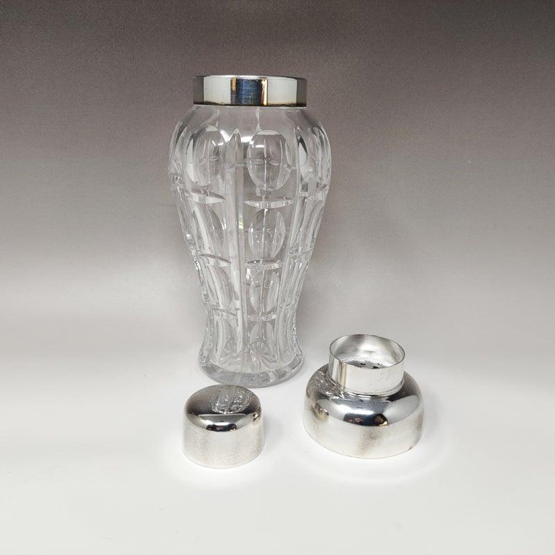 Italian 1960s Gorgeous Bohemian Cut Crystal Cocktail Shaker by Masini. Made in Italy For Sale