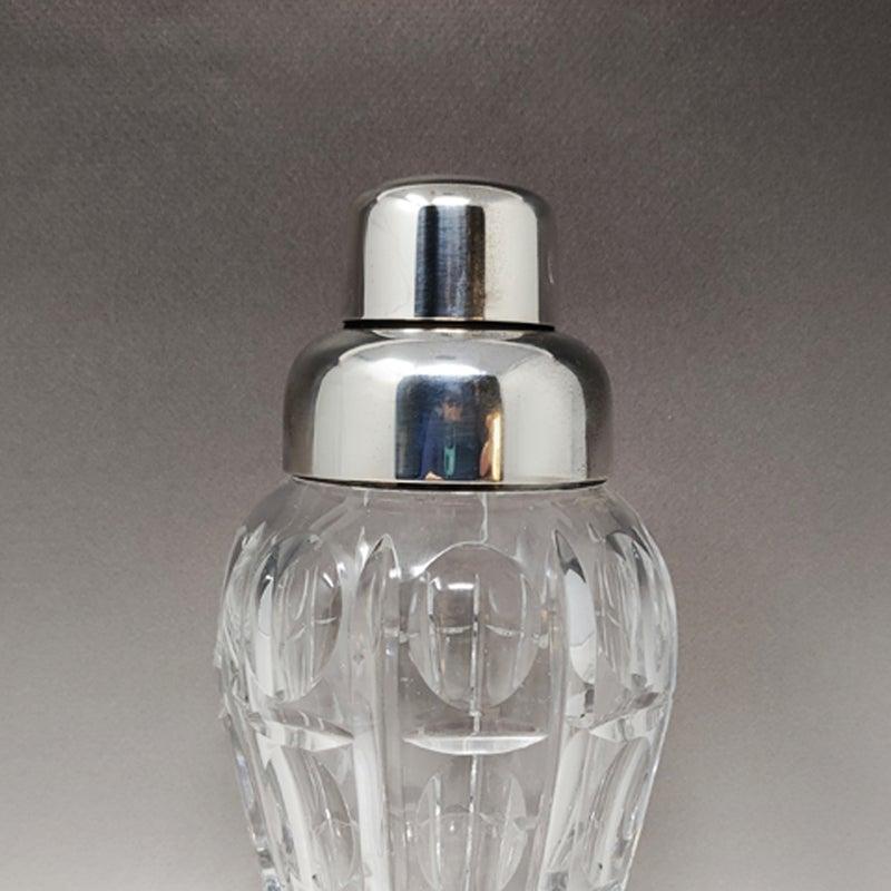 Superbe shaker à cocktail en cristal taillé de Bohème des années 1960 par Masini. Fabriquée en Italie Excellent état - En vente à Milano, IT