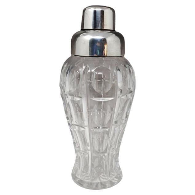 1960s Gorgeous Bohemian Cut Crystal Cocktail Shaker by Masini. Made in Italy For Sale