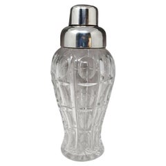 Retro 1960s Gorgeous Bohemian Cut Crystal Cocktail Shaker by Masini. Made in Italy